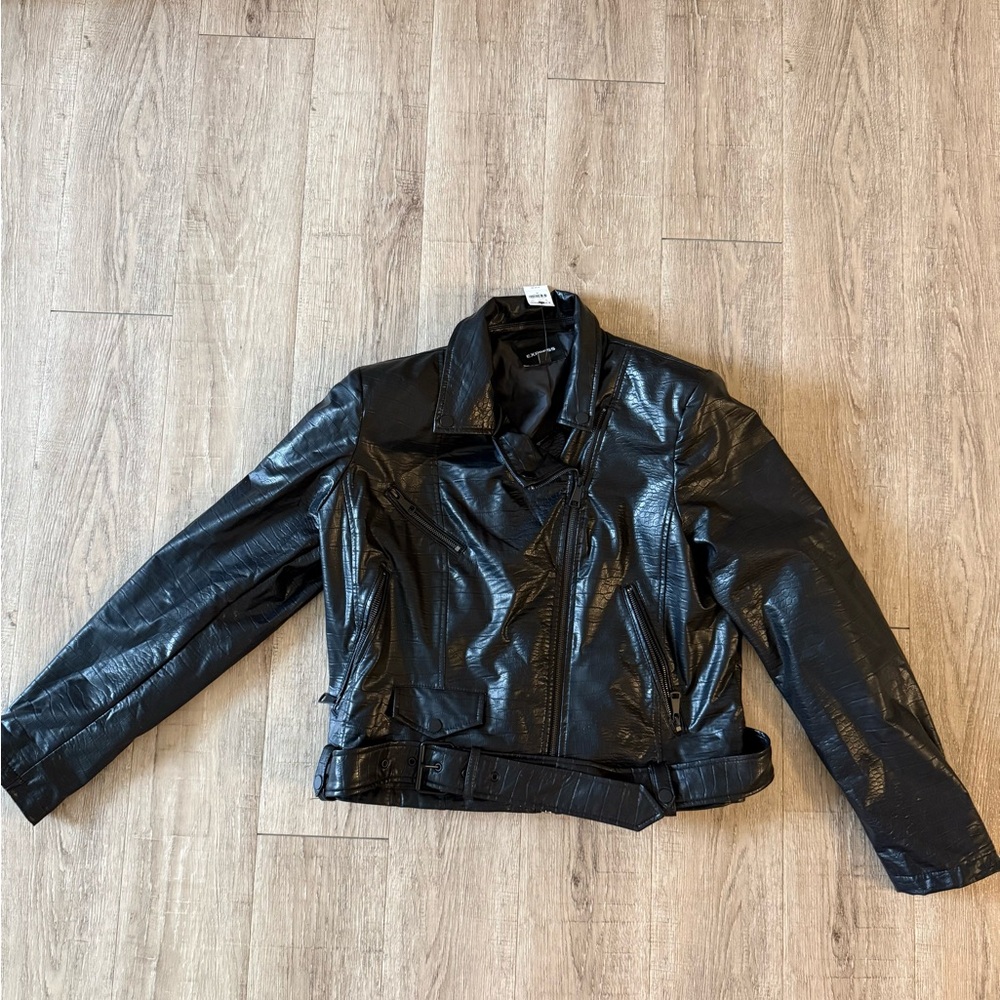 Express Faux Leather Black Jacket XL
